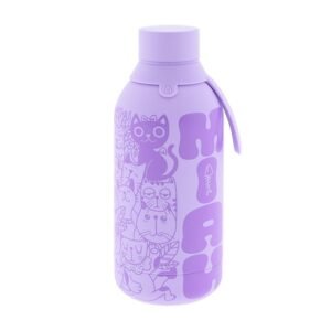 BOTELLA TÉRMICA 500ML - LILAC MIAU CATS
