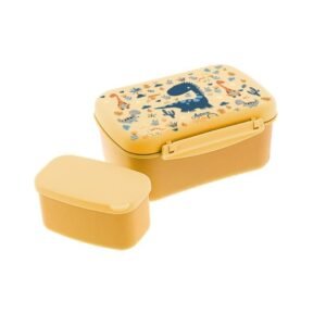 TUPPER HERMÉTICO CON PLACA REFRIGERANTE Y CAJITA  MUSTARD DINOSAURS