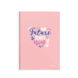 CUADERNO T/D FOLIO CUADRO 4MM 80H FRASE MR ROSA