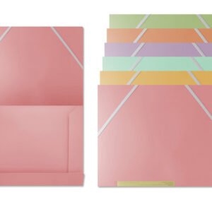 CARPETA GOMAS Y SOLAPAS PP PASTEL A4