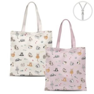 BOLSA ALGODON CON CREMALLERA GATOS SURTIDAS