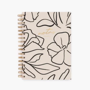 Cuaderno mediano. Flor minimal.