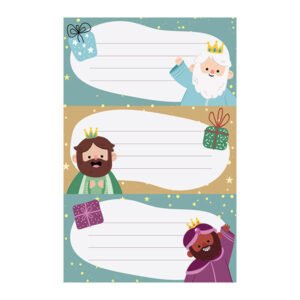 BLISTER PEGATINAS NOMBRES 9 STICKERS NAVIDAD REYES