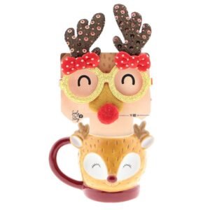 TAZA CON FORMA DE RENO 350ML + GAFAS DE NAVIDAD - RUDOLPH