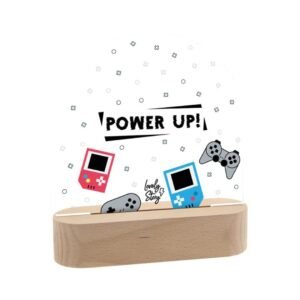 LÁMPARA DE MADERA CON ROTULADOR PERSONALIZABLE POWER UP LOVELY STORE
