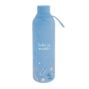BOTELLA TÉRMICA BOTTLE 750ML - PETROL BLUE - TODO ES POSIBLE VIVE BONITO BLUE