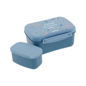 TUPPER HERMÉTICO LA FELICIDAD ESTÁ EN LAS PEQUEÑAS COSAS PETROL VIVE BONITO BLUE