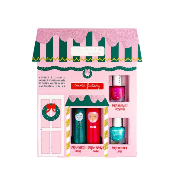 CHARLOTTE HOUSE - 2 BÁLSAMOS LABIALES + 2 ESMALTES DE UÑAS INFANTILES INUWET