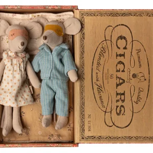 MAMÁ Y PAPÁ RATÓN EN CAJA DE CIGARROS MAILEG