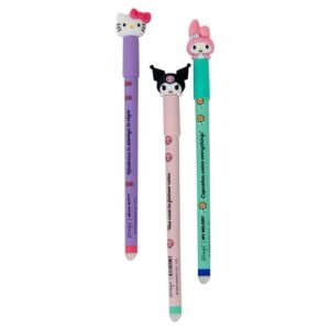 SET 3 BOLIS BORRABLES BO-BO HELLO KITTY MY MELODY Y KUROMI