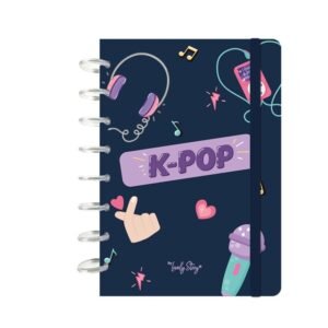 CUADERNO NOTEBOOK A5 CON SISTEMA DE DISCO DARK BLUE KPOP