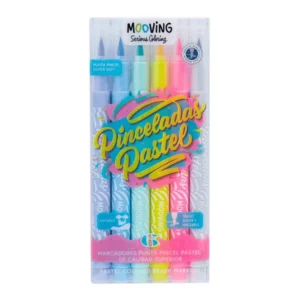 COLORING - MARCADORES PUNTA PINCEL PASTEL X 6 MOOVING
