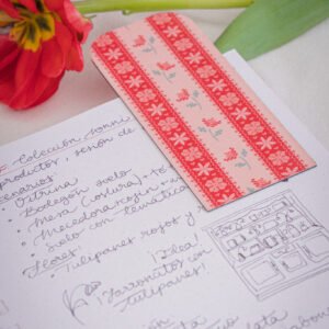 MARCAPÁGINAS MAGNÉTICOS ESTAMPADOS MARTABGE NONNI CENEFA ROSA Y ROJA DE CRUZ