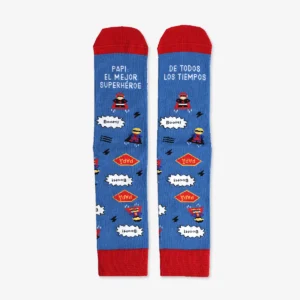 Calcetines "Papi: el mejor superhéroe de todos los tiempos" Talla 42-46 UO