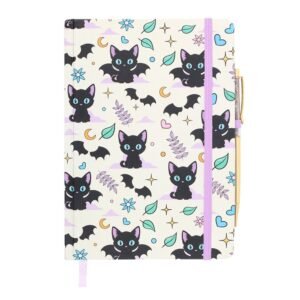 CUADERNO A5 CON ESTAMPADO GATO Y BOLÍGRAFO AMATISTA ST
