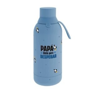BOTELLA TÉRMICA 500 ML DOS TAPAS PAPÁ LISTO PARA DESPEGAR AZUL OSC LOVELY STORY