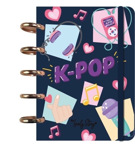 A62621DB CUADERNO NOTEBOOK A6 CUADRICULA 100GR - DARK BLUE K-POP LOVELY STORY - Imagen 1