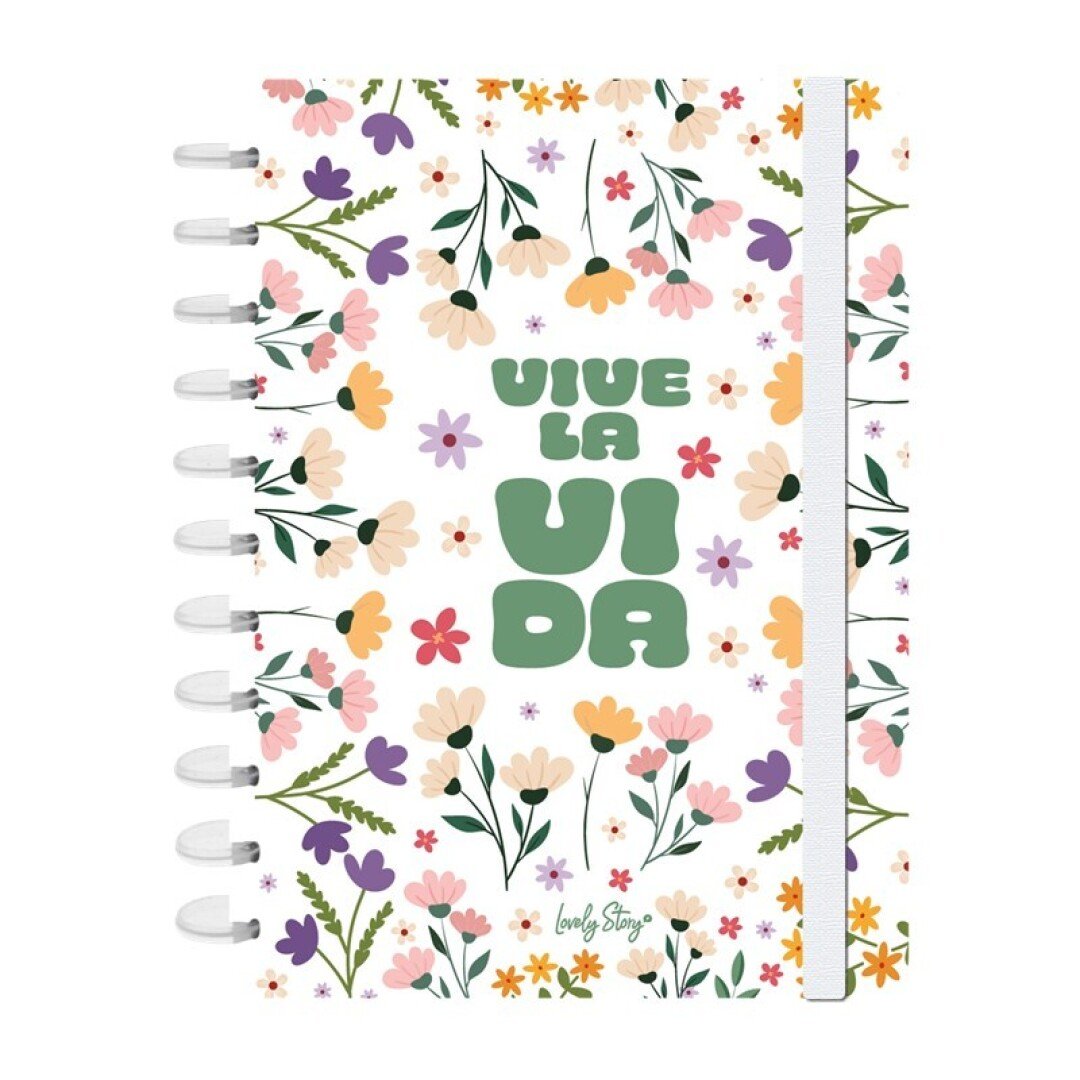 V42G00018581 CUADERNO NOTEBOOK A4 CUADRICULA 100GR ICE HAPPY FIELDS VIVE LA VIDA LOVELY STORY - Imagen 1