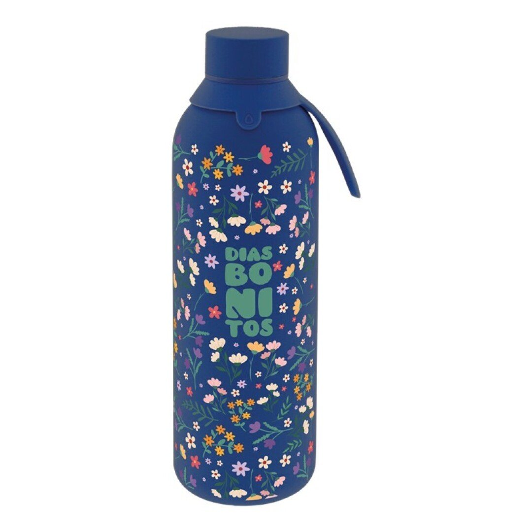 V42G00018706 (1) BOTELLA TÉRMICA DOS TAPONES HERMÉTICOS DE 750 ML HAPPY FIELDS VIVE LA VIDA LOVEL - Imagen 1