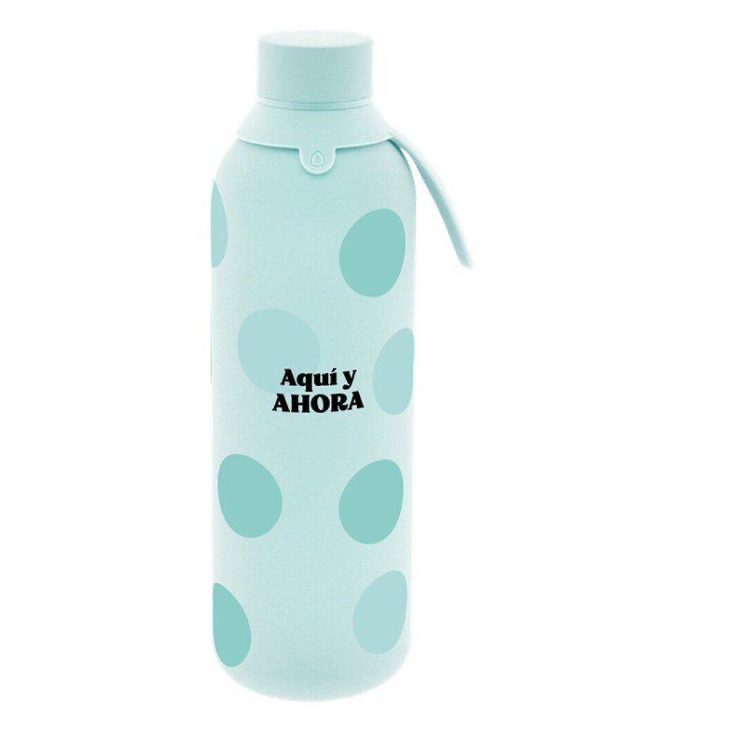 V42G00018718 BOTELLA TÉRMICA DOS TAPAS HERMÉTICAS 750ML MENTA AQUÍ Y AHORA LOVELY STORY - Imagen 1
