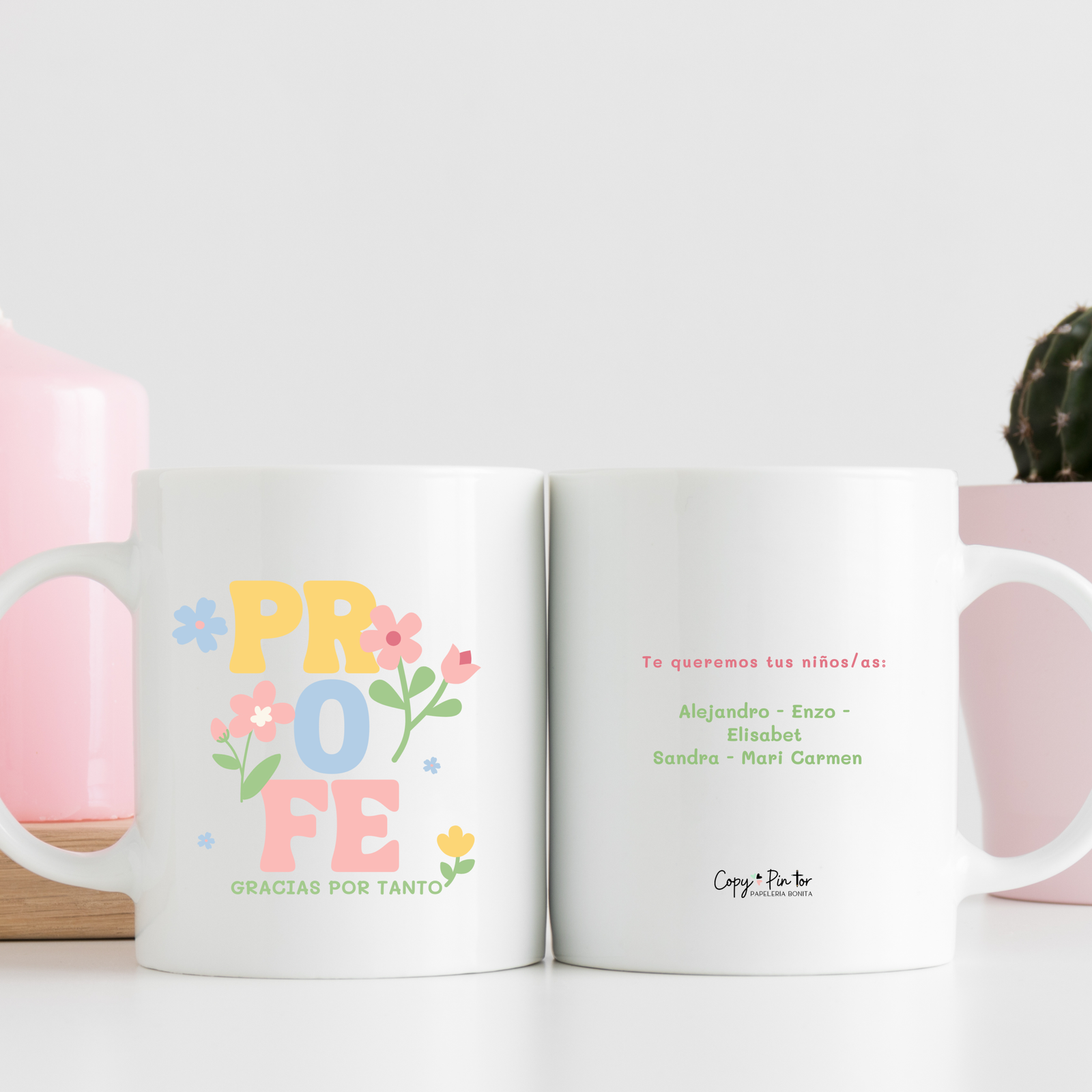 7 TAZA COPY PINTOR FLORES PROFES - Imagen 1