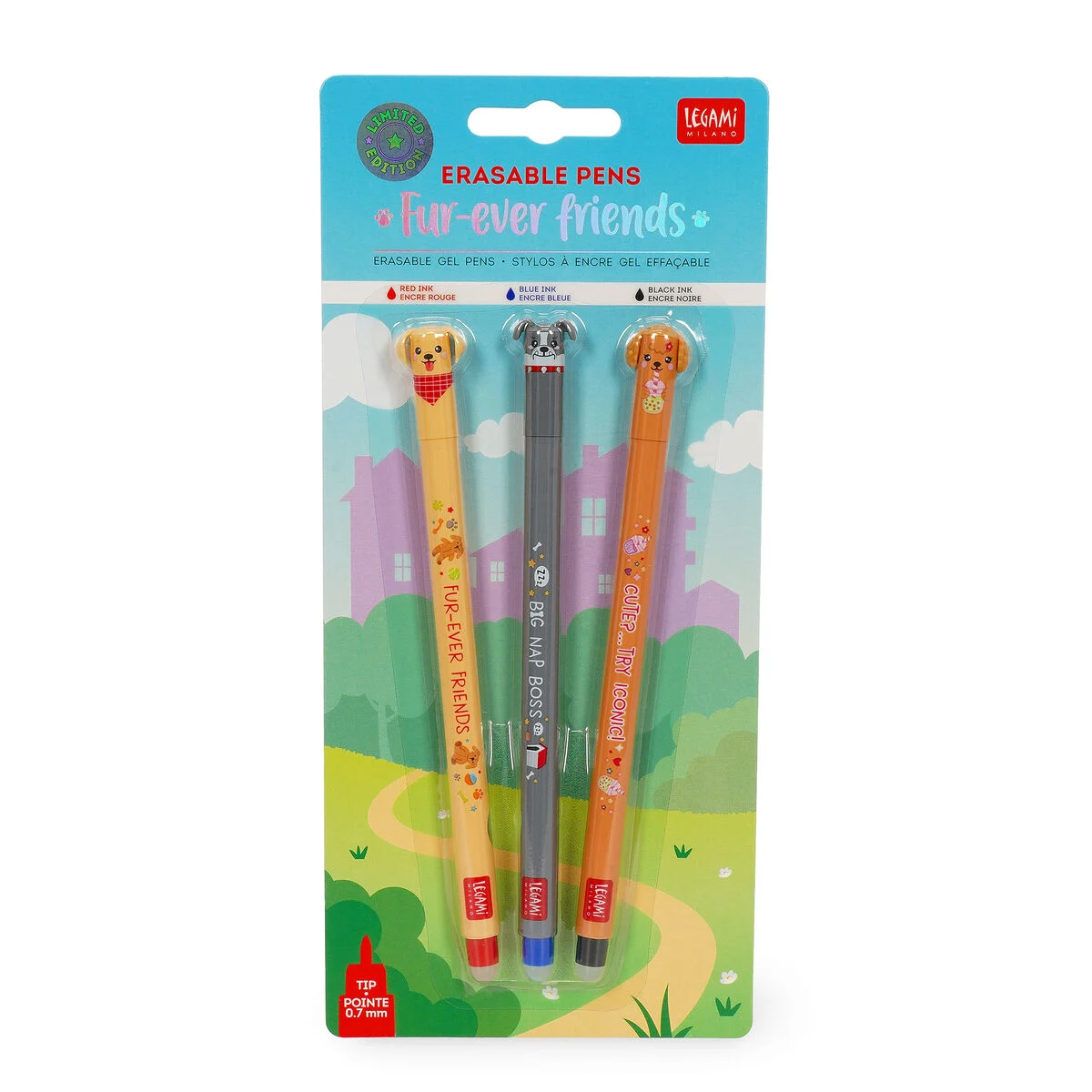 EPSET0017_9 Set de 3 Bolígrafos de Gel Borrables - Fur ever Friends - PERRITOS LEGAMI - Imagen 1