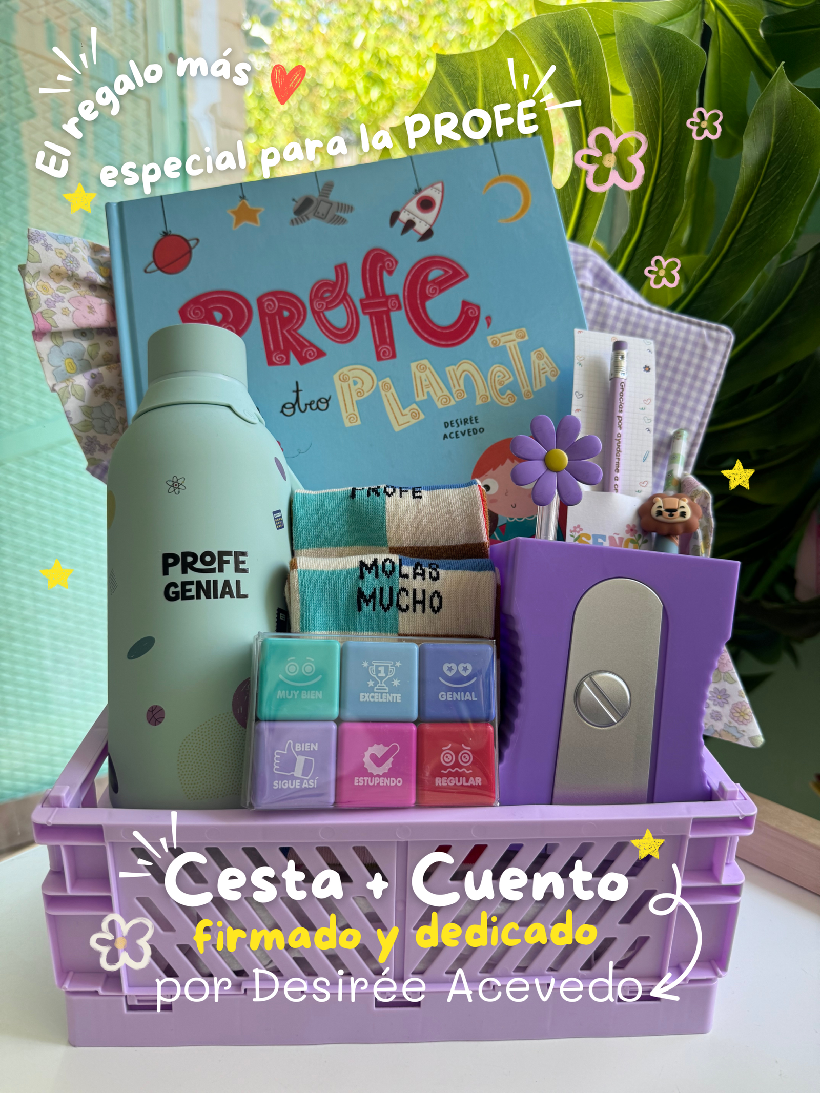 El regalo más especial para la Seño CESTA + CUENTO DEDICADO POR DESIREE ACEVEDO - Imagen 1