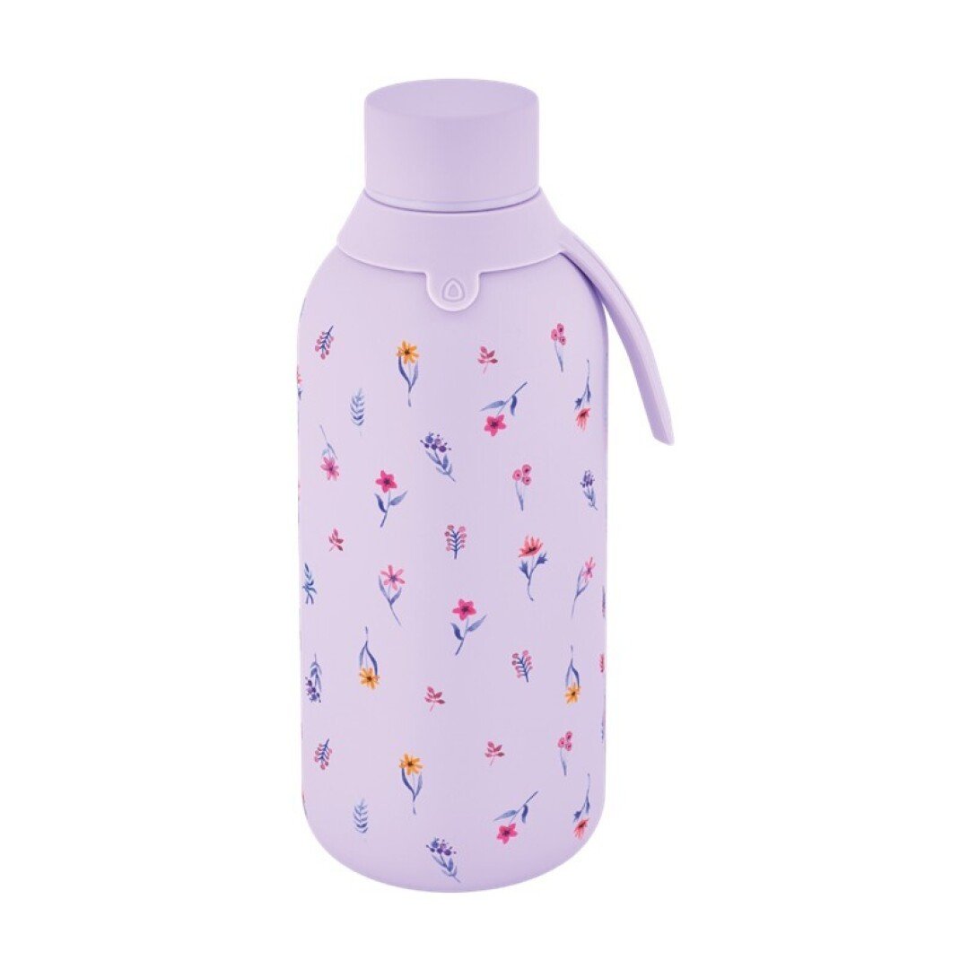 V42G00019247 BOTELLA TÉRMICA DOS TAPAS HERMÉTICAS LILAC - LITTLE BLOOM 500ML LOVELY STORY - Imagen 1