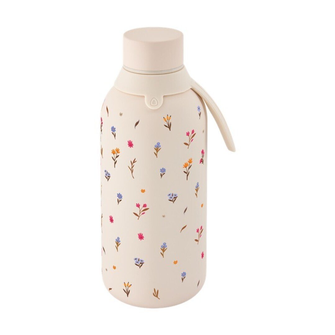 V42G00019248 BOTELLA TÉRMICA DOS TAPAS HERMÉTICAS 500ML SAND - LITTLE BLOOM LOVELY STORY - Imagen 1