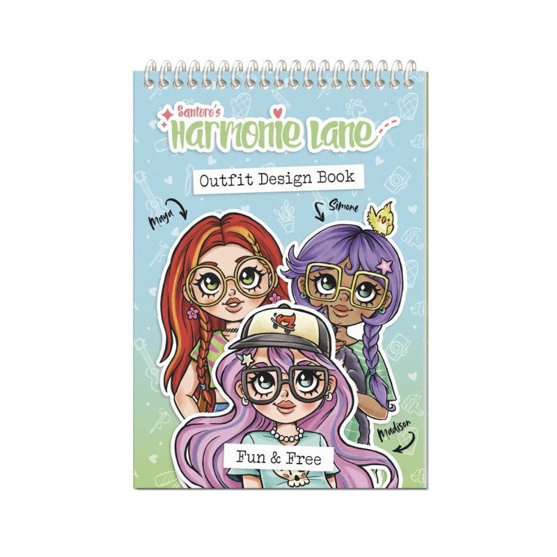 cuaderno-disena-tu-outfit-harmonie-lane-fun-and-free-santoro CUADERNO DISEÑA TU OUTFIT HARMONIE LANE FUN AND FREE - SANTORO - Imagen 1