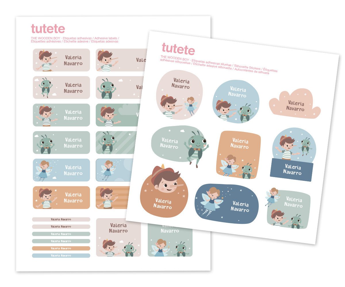 676616-1200x1000 (1) 29 PEGATINAS PARA OBJETOS THE WOODEN BOY PERSONALIZABLE TUTETE - Imagen 1