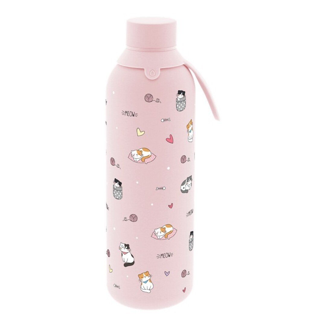 V42G00018681 BOTELLA TERMICA 750ML MEOW LOVE LOVELY STORY - Imagen 1