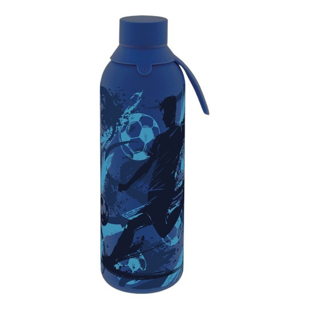 V42G00018725 BOTELLA TERMICA DOS TAPONES HERMETICOS 750ML GOAL TIME FOOTBALL LOVELY STORY - Imagen 1