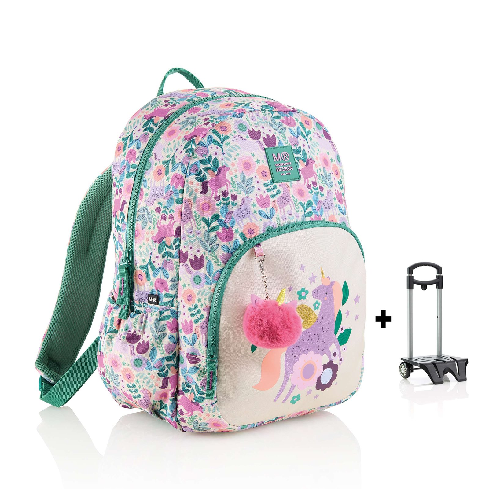 featured-83ab31c2aec87fb3d15fe2530fa21efb0c5c4410_MR19777 MOCHILA ESCOLAR DOBLE 40X28 ROMA RECICL MAGIC UNICORN + CARRO - Imagen 1
