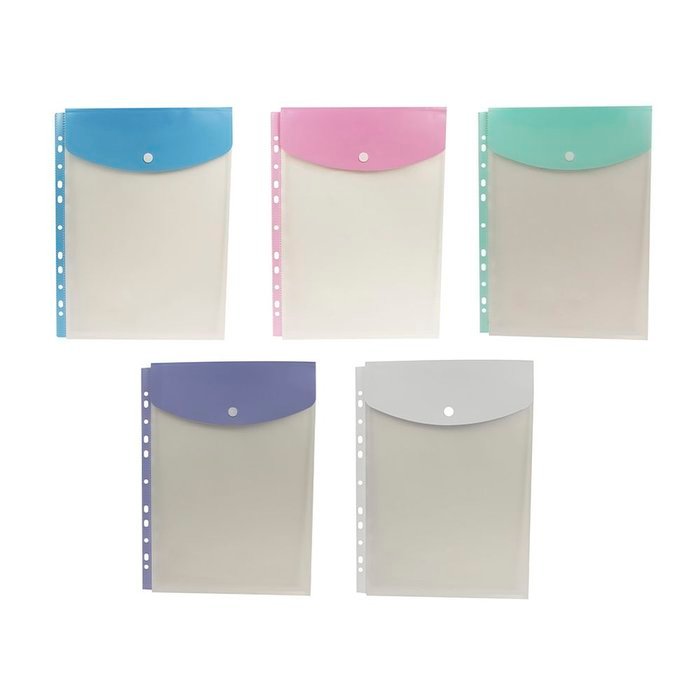 843017332664 SOBRE PORTADOCUMENTOS A4 VERTICAL MULTITALADRO BROCHE PASTEL - Imagen 1