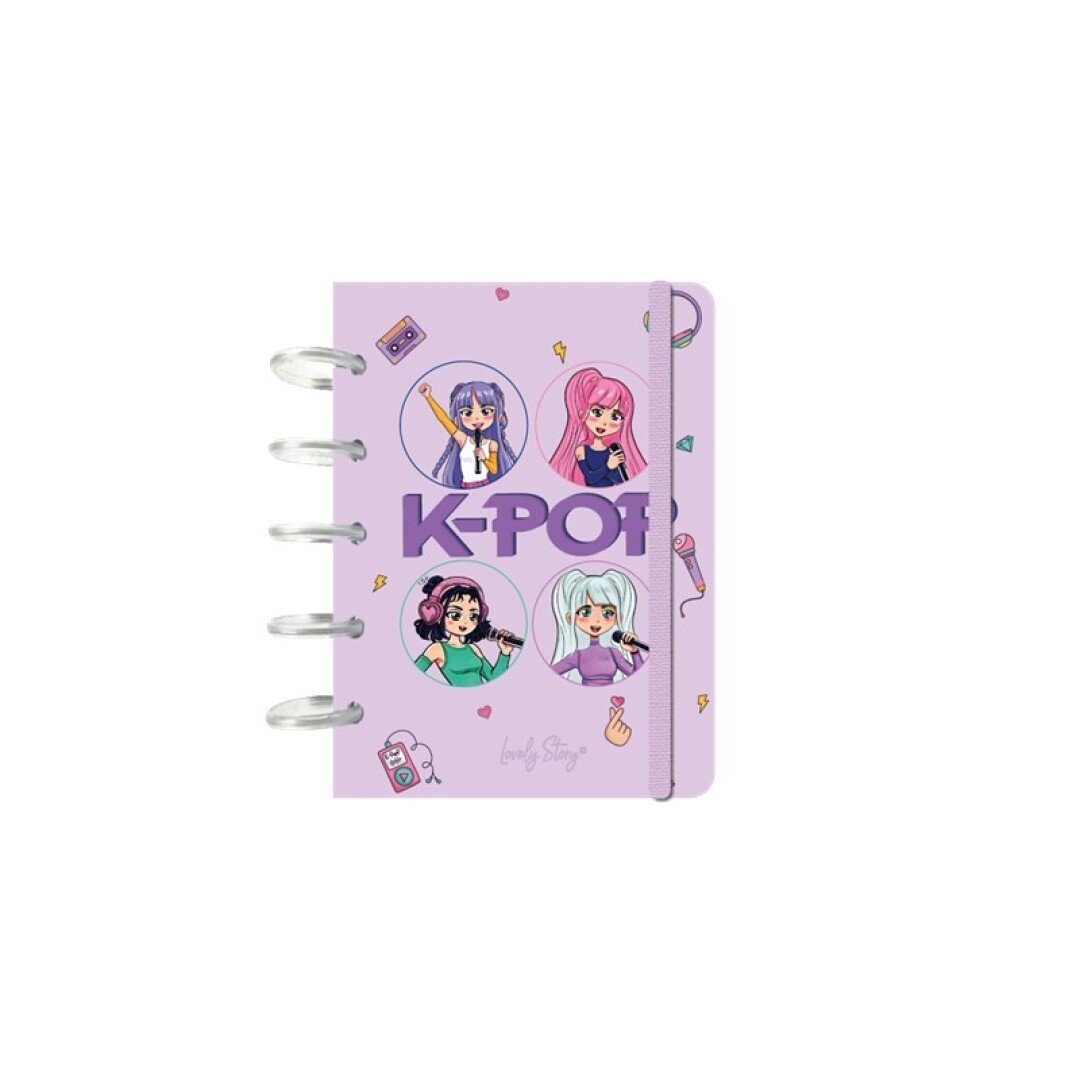 V42G00020796 CUADERNO NOTEBOOK A6CUADRICULA 100GR - LILAC - K-POP - Imagen 1