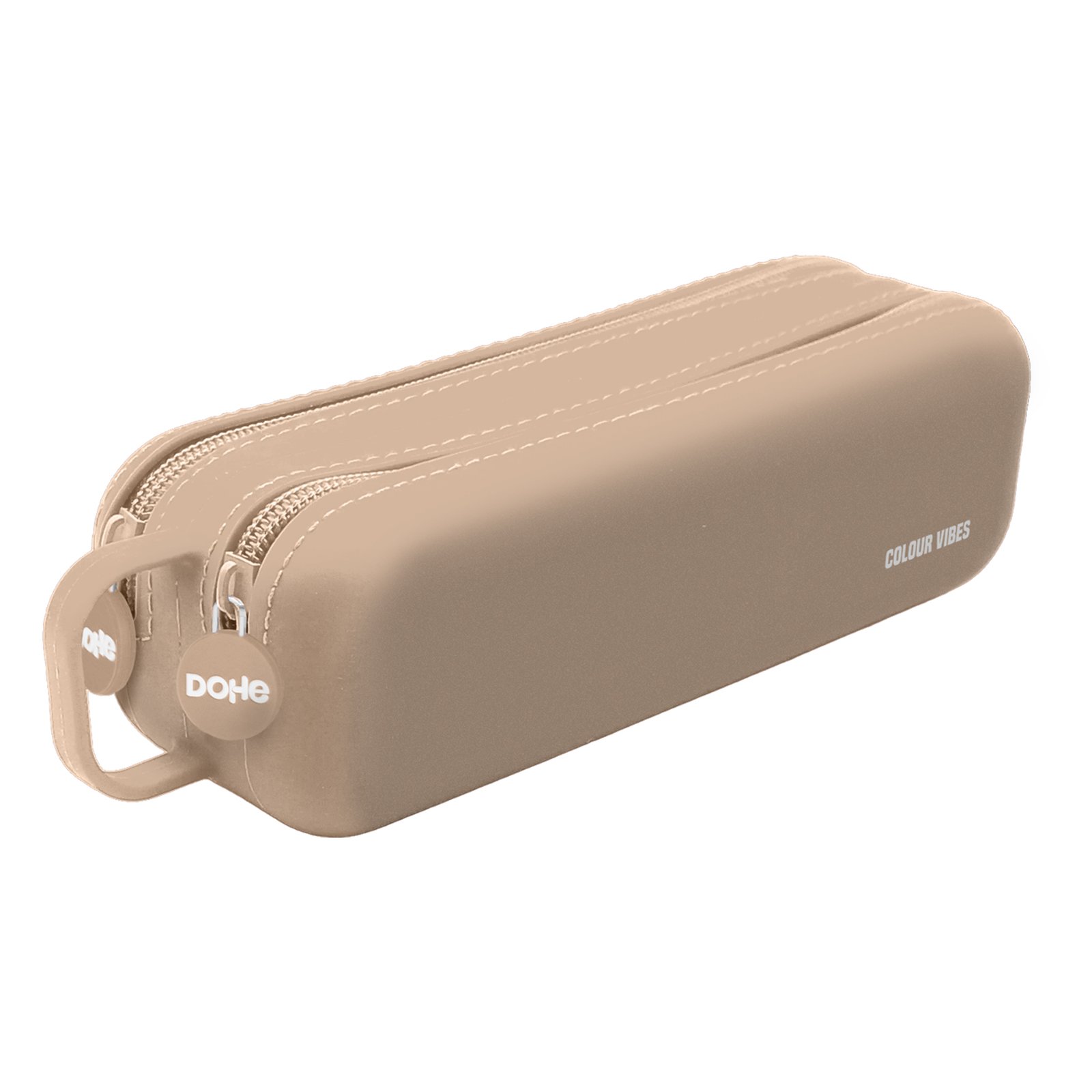 52300 PORTATODOS SILICONA 2 CREMALLERAS COLOR BEIGE DOHE - Imagen 1