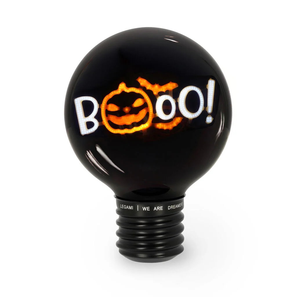 CLB0022_2 Lámpara Decorativa de Mesa en Forma de Bombilla - Pumpkin Booo -legami - Imagen 1