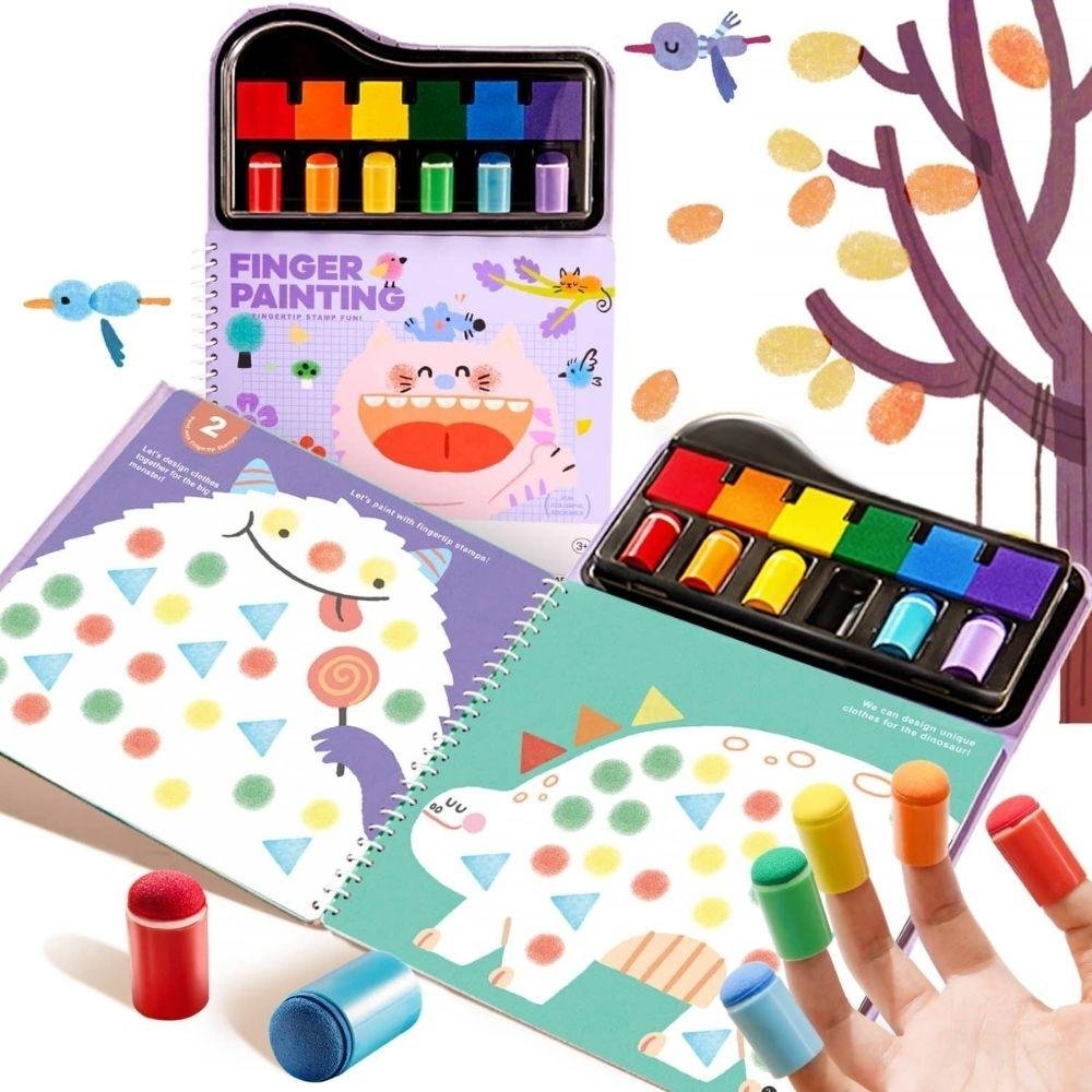 ja95645-libro-creativo-con-pintura-fingertip-stamp-fun-1 (1) Libro creativo con pintura FINGERTIP STAMP FUN JARMELO - Imagen 1