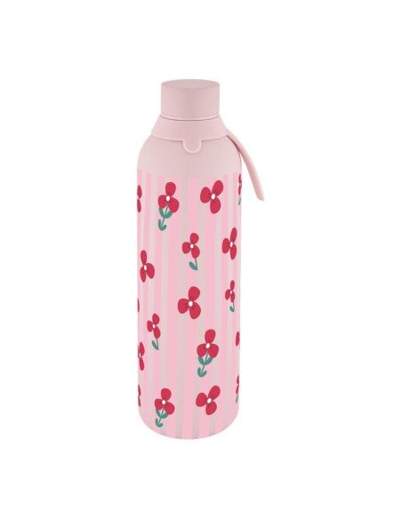 thermal-bottle-with-ceramic-interior-and-two-herme BOTELLA TÉRMICA 750ML – ROSA – FLORAL PICNIC LOVELY STORY - Imagen 1