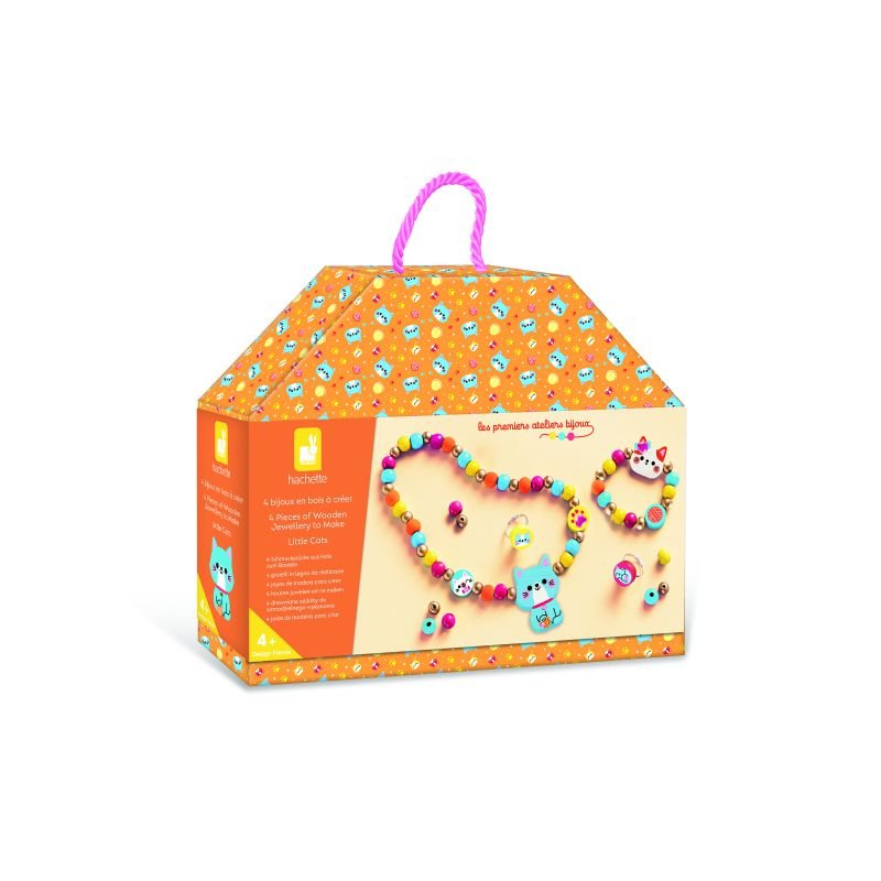 77956 4 JOYAS DE MADERA LITTLE CATS JANOD - Imagen 1