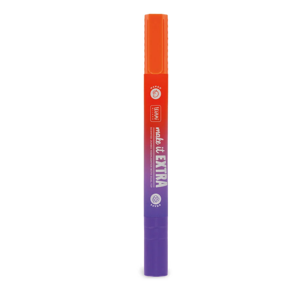 JUH0002_1 Resaltador perfumado Make It Extra Giant con doble punta NARANJA Y MORADO - Imagen 1