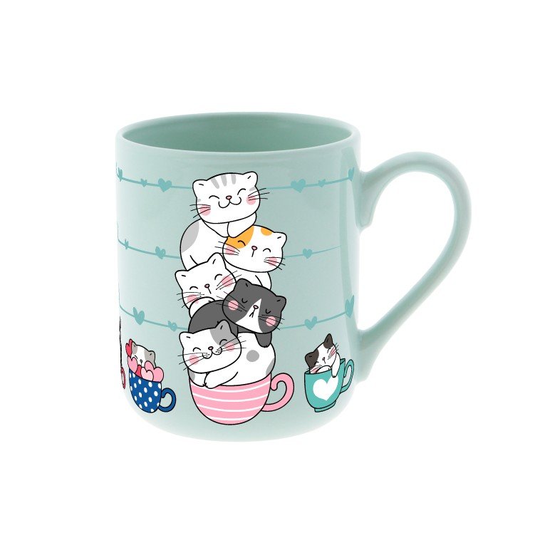 V42G00019995-09 TAZA 330 ML / MUG 330 ML - MINT -GATO WHISKERS LOVELY - Imagen 1