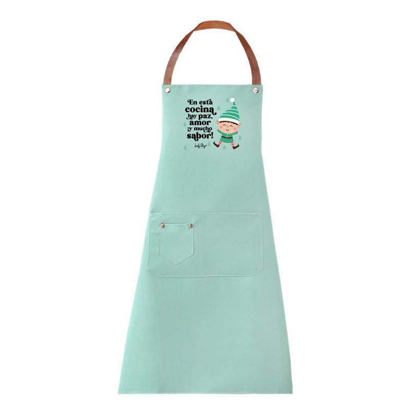 V42G00021163-10 DELANTAL / APRON - MINT - EN ESTA COCINA HAY PAZ, AMOR Y MUCHO SABOR LOVELY - Imagen 1